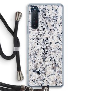 CaseCompany Gespikkelde marmer: Sony Xperia 5 II Transparant Hoesje met koord