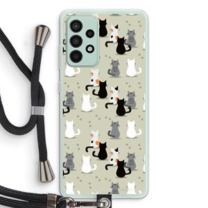 CaseCompany Katten: Samsung Galaxy A52s 5G Transparant Hoesje met koord