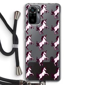 CaseCompany Musketon Unicorn: Xiaomi Redmi Note 10 Pro Transparant Hoesje met koord