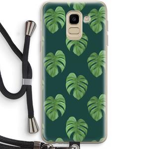 CaseCompany Monstera leaves: Samsung Galaxy J6 (2018) Transparant Hoesje met koord