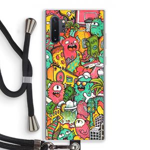 CaseCompany Vexx City: Samsung Galaxy Note 10 Plus Transparant Hoesje met koord