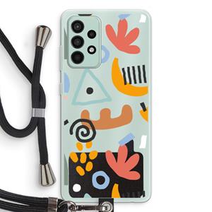 CaseCompany Abstract: Samsung Galaxy A52s 5G Transparant Hoesje met koord