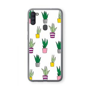 CaseCompany Sanseveria: Samsung Galaxy A11 Transparant Hoesje