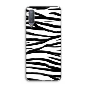 CaseCompany Zebra pattern: Samsung Galaxy A7 (2018) Transparant Hoesje