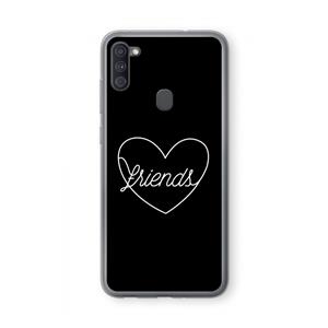 CaseCompany Friends heart black: Samsung Galaxy A11 Transparant Hoesje