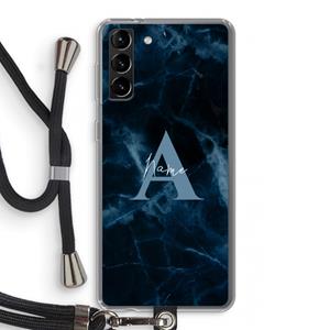CaseCompany Midnight Marble: Samsung Galaxy S21 Plus Transparant Hoesje met koord