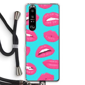 CaseCompany Bite my lip: Sony Xperia 1 III Transparant Hoesje met koord