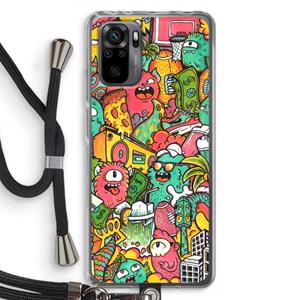 CaseCompany Vexx City: Xiaomi Redmi Note 10 Pro Transparant Hoesje met koord