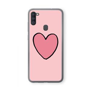 CaseCompany Hartje: Samsung Galaxy A11 Transparant Hoesje