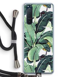 CaseCompany Bananenbladeren: Sony Xperia 5 II Transparant Hoesje met koord