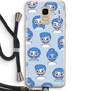 CaseCompany Gezichtjes: Samsung Galaxy J6 (2018) Transparant Hoesje met koord