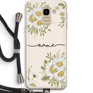 CaseCompany Daisies: Samsung Galaxy J6 (2018) Transparant Hoesje met koord