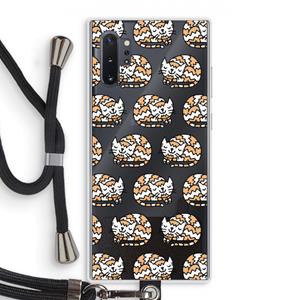 CaseCompany Slapende poes: Samsung Galaxy Note 10 Plus Transparant Hoesje met koord