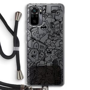CaseCompany Vexx Black City : Xiaomi Redmi Note 10 Pro Transparant Hoesje met koord