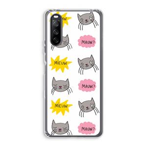 CaseCompany Meow: Sony Xperia 10 III Transparant Hoesje