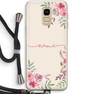 CaseCompany Rozen: Samsung Galaxy J6 (2018) Transparant Hoesje met koord