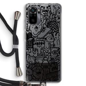 CaseCompany Vexx Black Mixtape: Xiaomi Redmi Note 10 Pro Transparant Hoesje met koord