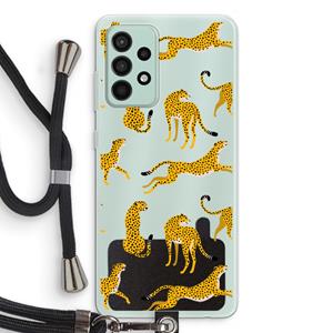 CaseCompany Luipaard: Samsung Galaxy A52s 5G Transparant Hoesje met koord
