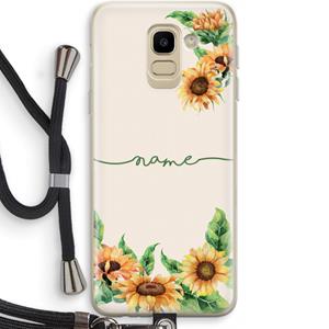 CaseCompany Zonnebloemen: Samsung Galaxy J6 (2018) Transparant Hoesje met koord