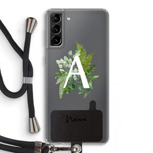 CaseCompany Green Brush: Samsung Galaxy S21 Plus Transparant Hoesje met koord