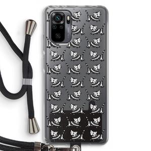 CaseCompany Zwarte poes: Xiaomi Redmi Note 10 Pro Transparant Hoesje met koord