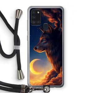 CaseCompany Night Guardian: Samsung Galaxy A21s Transparant Hoesje met koord
