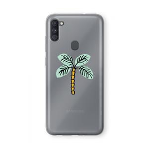 CaseCompany Palmboom: Samsung Galaxy A11 Transparant Hoesje