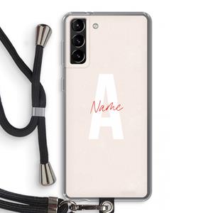 CaseCompany Strawberry Milkshake: Samsung Galaxy S21 Plus Transparant Hoesje met koord