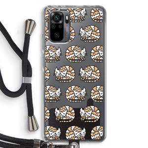 CaseCompany Slapende poes: Xiaomi Redmi Note 10 Pro Transparant Hoesje met koord