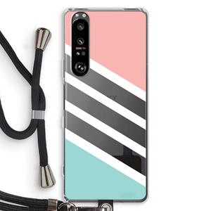 CaseCompany Strepen pastel: Sony Xperia 1 III Transparant Hoesje met koord
