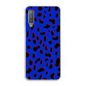 CaseCompany Blue Leopard: Samsung Galaxy A7 (2018) Transparant Hoesje