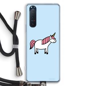 CaseCompany Eenhoorn: Sony Xperia 5 II Transparant Hoesje met koord