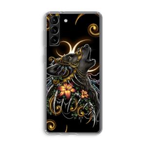 CaseCompany Huilende Wolf: Samsung Galaxy S21 Plus Transparant Hoesje