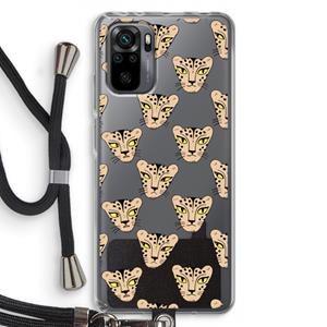CaseCompany Tijger: Xiaomi Redmi Note 10 Pro Transparant Hoesje met koord