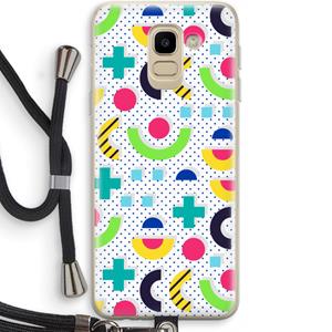 CaseCompany 8-bit N°1: Samsung Galaxy J6 (2018) Transparant Hoesje met koord