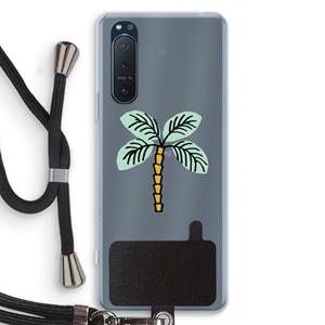 CaseCompany Palmboom: Sony Xperia 5 II Transparant Hoesje met koord