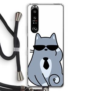 CaseCompany Cool cat: Sony Xperia 1 III Transparant Hoesje met koord