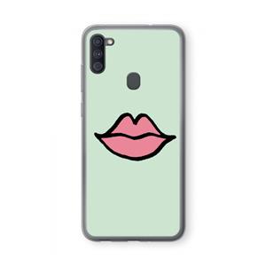 CaseCompany Kusje: Samsung Galaxy A11 Transparant Hoesje