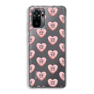 CaseCompany Chicks before dicks: Xiaomi Redmi Note 10 Pro Transparant Hoesje