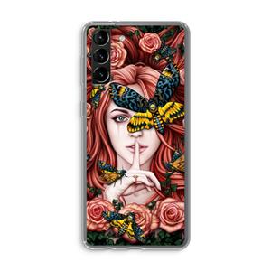 CaseCompany Lady Moth: Samsung Galaxy S21 Plus Transparant Hoesje