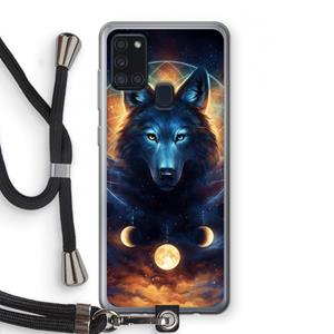 CaseCompany Wolf Dreamcatcher: Samsung Galaxy A21s Transparant Hoesje met koord