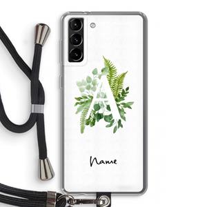 CaseCompany Green Brush: Samsung Galaxy S21 Plus Transparant Hoesje met koord