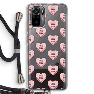 CaseCompany Chicks before dicks: Xiaomi Redmi Note 10 Pro Transparant Hoesje met koord