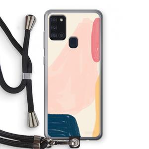 CaseCompany Saturday Flow: Samsung Galaxy A21s Transparant Hoesje met koord