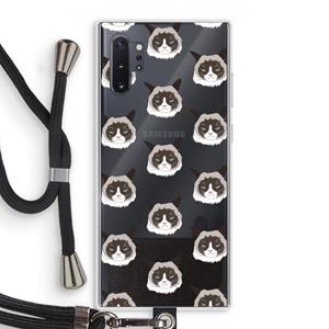 CaseCompany It's a Purrr Case: Samsung Galaxy Note 10 Plus Transparant Hoesje met koord