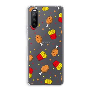 CaseCompany Chicken 'n Fries: Sony Xperia 10 III Transparant Hoesje