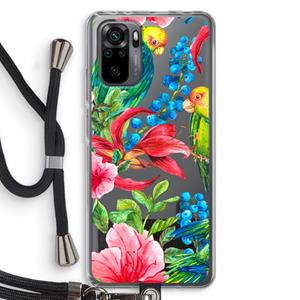 CaseCompany Papegaaien: Xiaomi Redmi Note 10 Pro Transparant Hoesje met koord