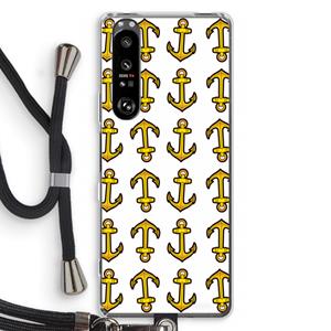 CaseCompany Musketon Anchor: Sony Xperia 1 III Transparant Hoesje met koord