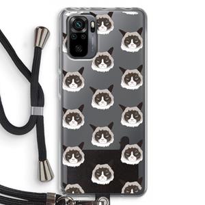 CaseCompany It's a Purrr Case: Xiaomi Redmi Note 10 Pro Transparant Hoesje met koord