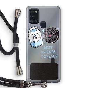 CaseCompany Best Friend Forever: Samsung Galaxy A21s Transparant Hoesje met koord